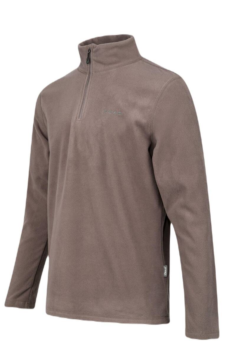 2AS Purna Yarım Fermuarlı Erkek Polar Sweatshirt Açık Füme - 2