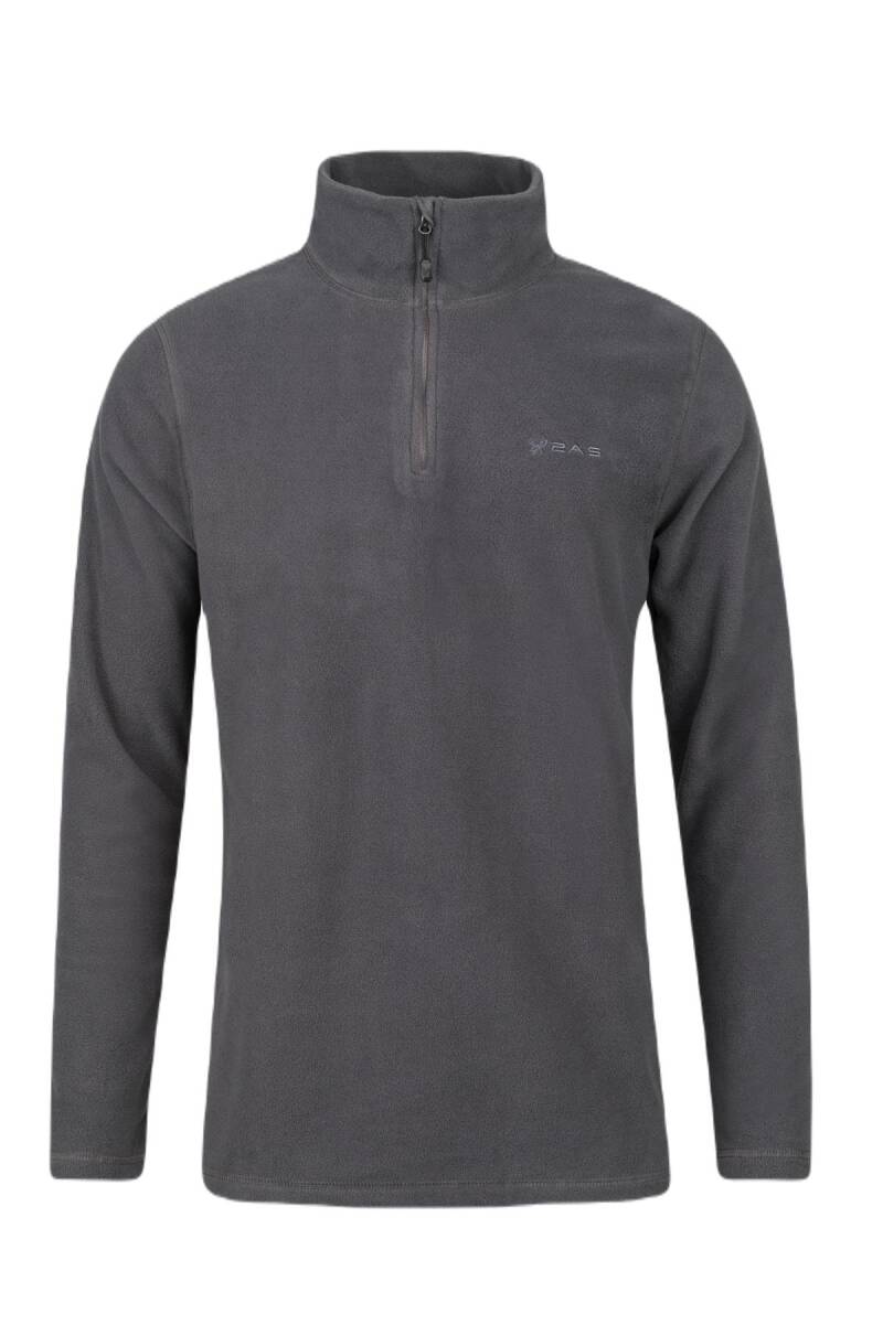 2AS Purna Yarım Fermuarlı Erkek Polar Sweatshirt Antrasit - 1