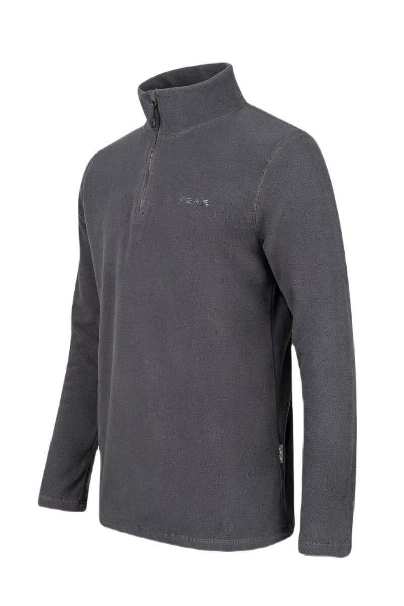 2AS Purna Yarım Fermuarlı Erkek Polar Sweatshirt Antrasit - 2