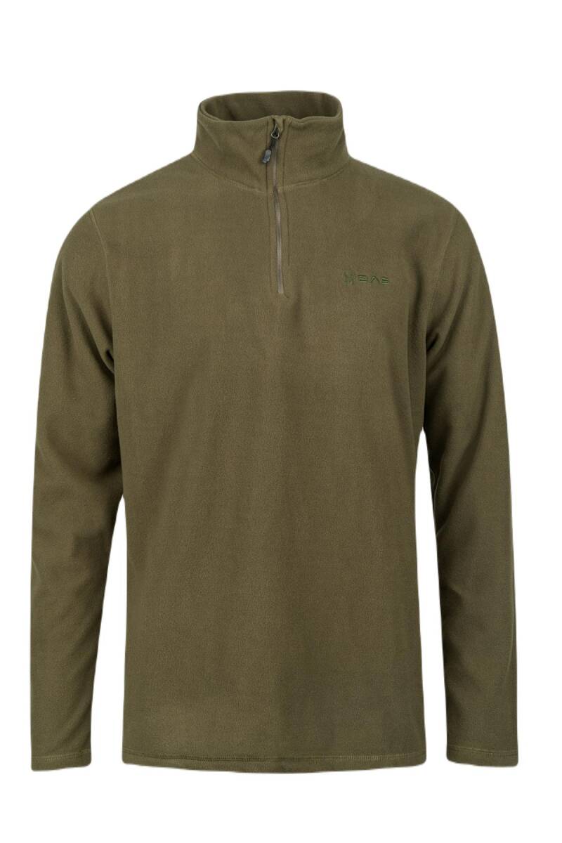 2AS Purna Yarım Fermuarlı Erkek Polar Sweatshirt Haki - 1