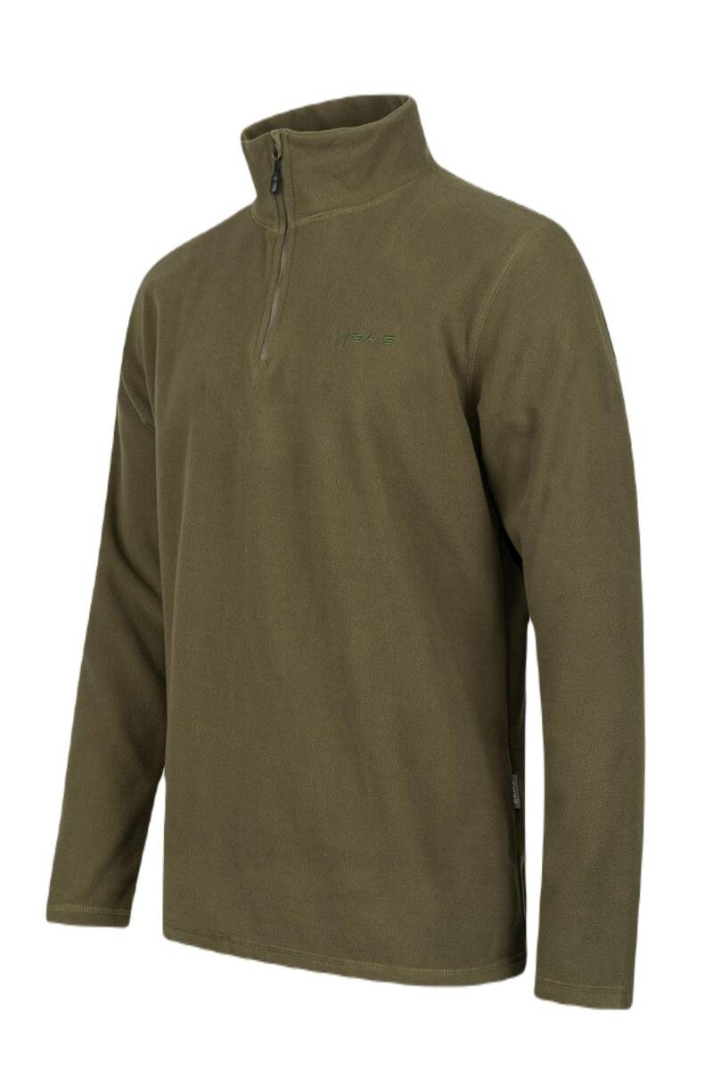 2AS Purna Yarım Fermuarlı Erkek Polar Sweatshirt Haki - 2