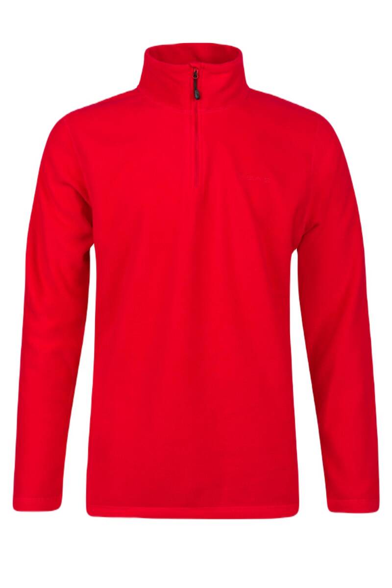 2AS Purna Yarım Fermuarlı Erkek Polar Sweatshirt Kırmızı - 1