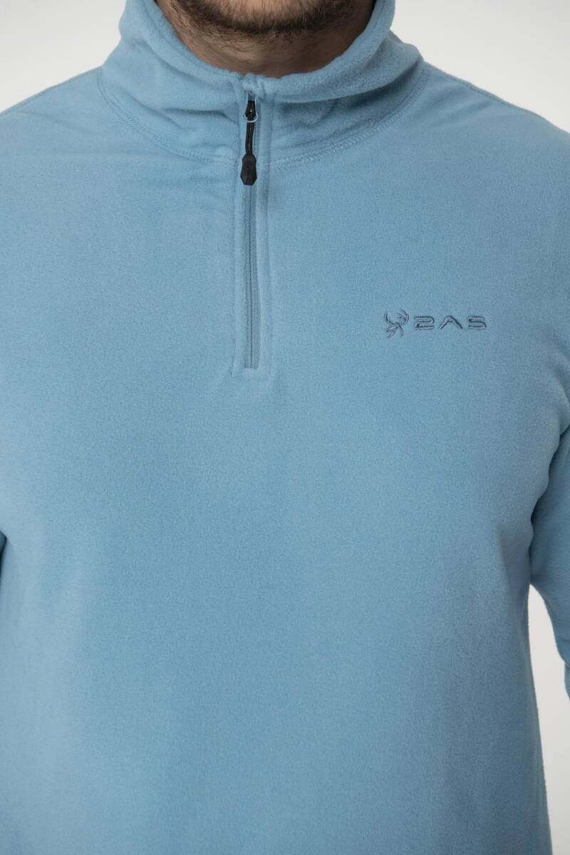2AS Purna Yarım Fermuarlı Erkek Polar Sweatshirt Mavi - 2