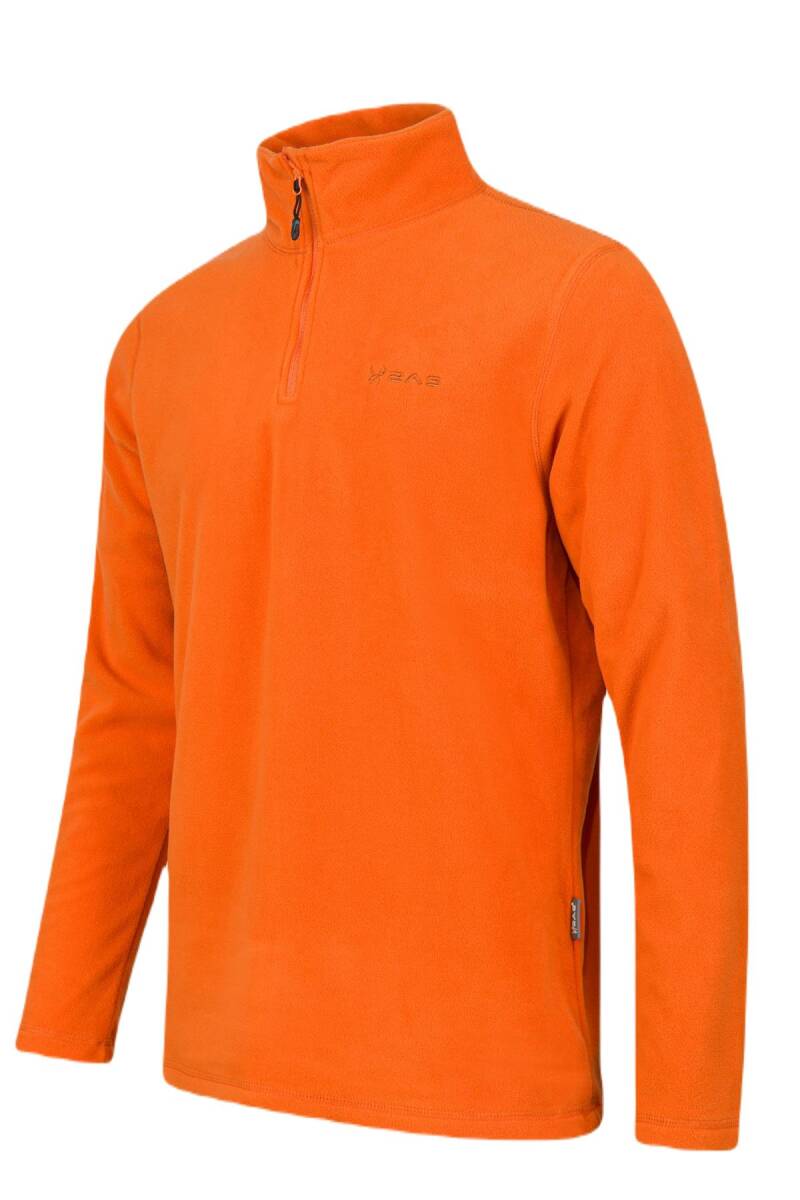 2AS Purna Yarım Fermuarlı Erkek Polar Sweatshirt Turuncu - 2