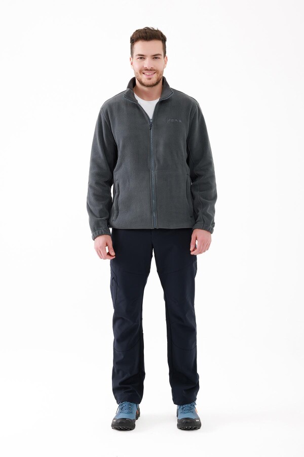 2AS Saka Tam fermuarlı Erkek Polar Sweatshirt Antrasit - 2AS (1)
