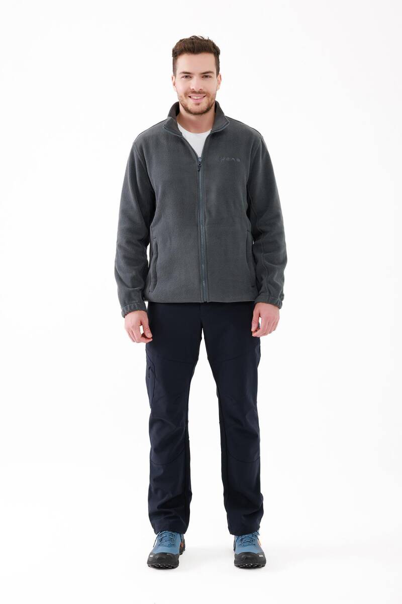 2AS Saka Tam fermuarlı Erkek Polar Sweatshirt Antrasit - 2