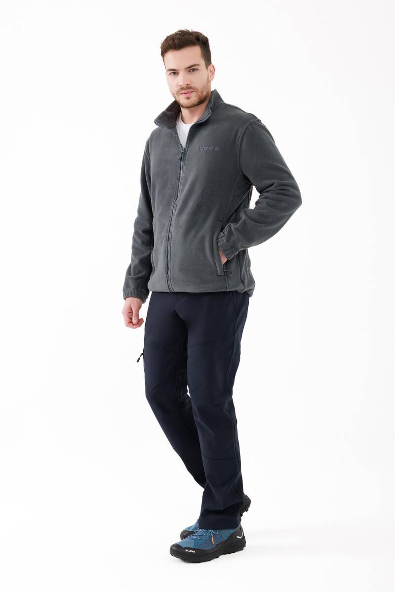 2AS Saka Tam fermuarlı Erkek Polar Sweatshirt Antrasit - 3