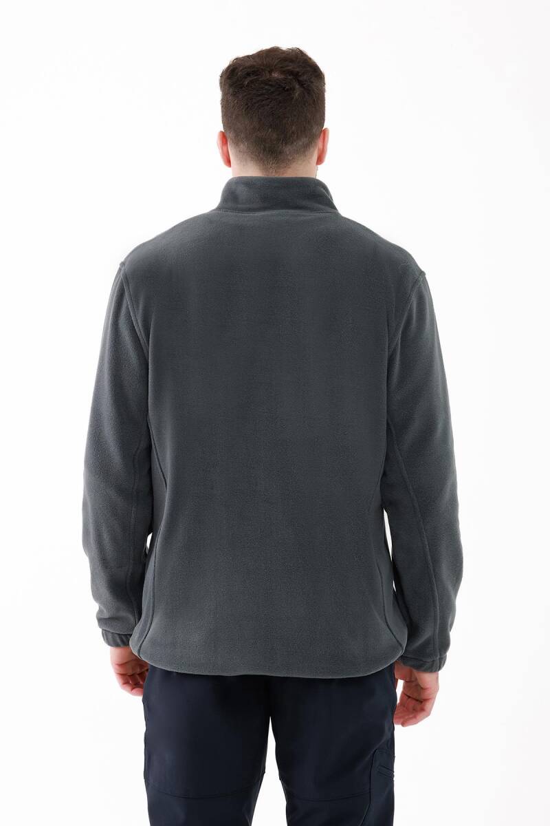 2AS Saka Tam fermuarlı Erkek Polar Sweatshirt Antrasit - 4