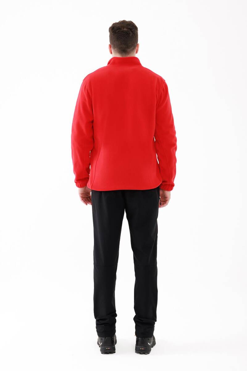 2AS Saka Tam fermuarlı Erkek Polar Sweatshirt Kırmızı - 5