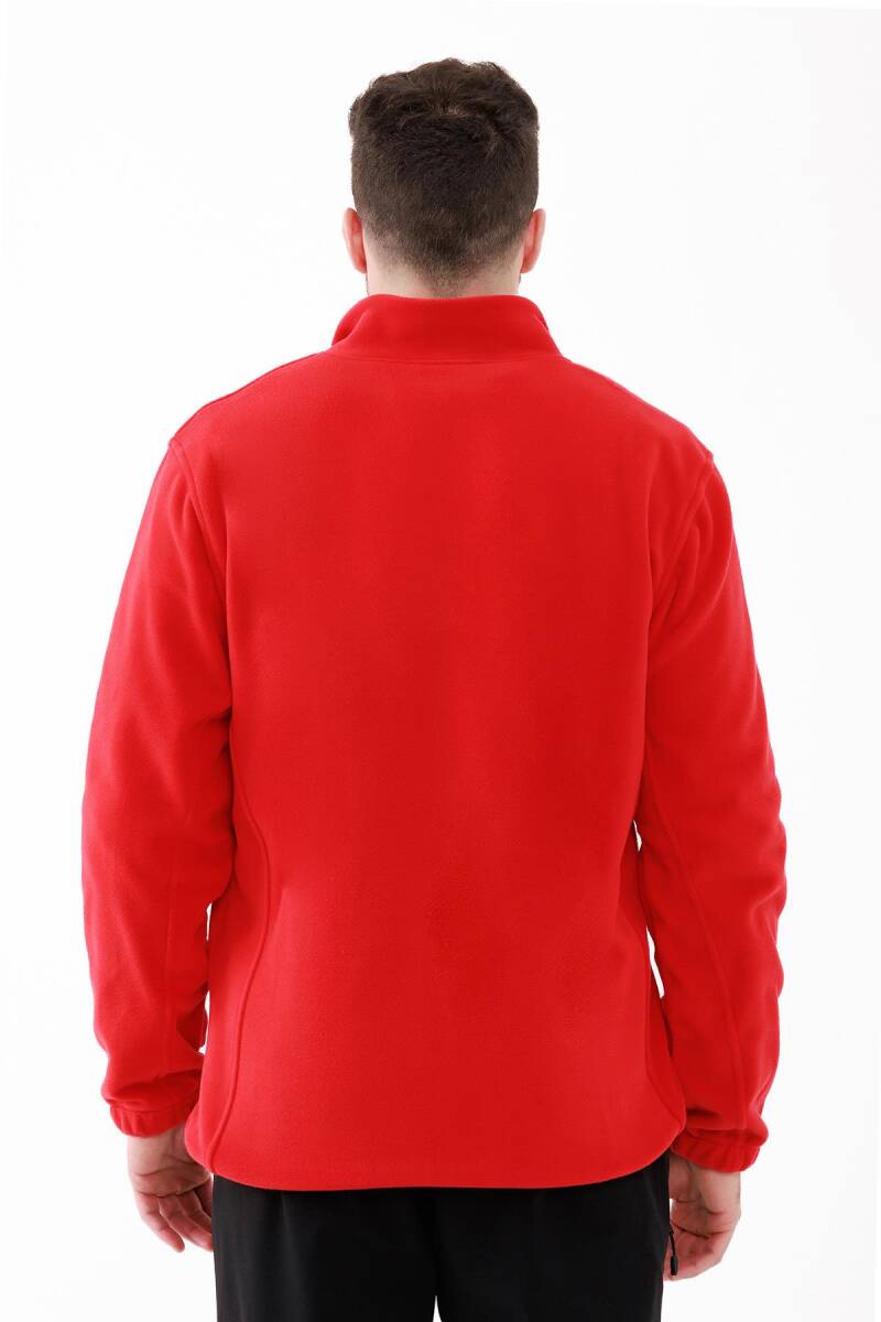2AS Saka Tam fermuarlı Erkek Polar Sweatshirt Kırmızı - 6
