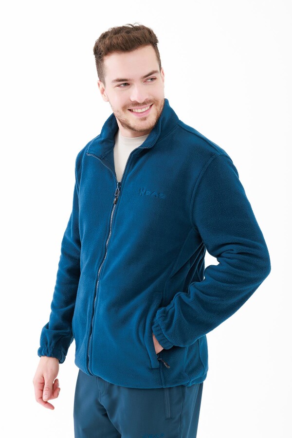 2AS Saka Tam Fermuarlı Erkek Polar Sweatshirt Lacivert - 2AS (1)