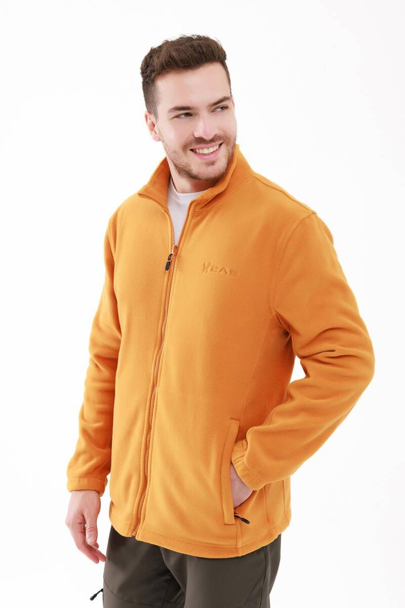 2AS Saka Tam Fermuarlı Erkek Polar Swetshirt Altın - 7