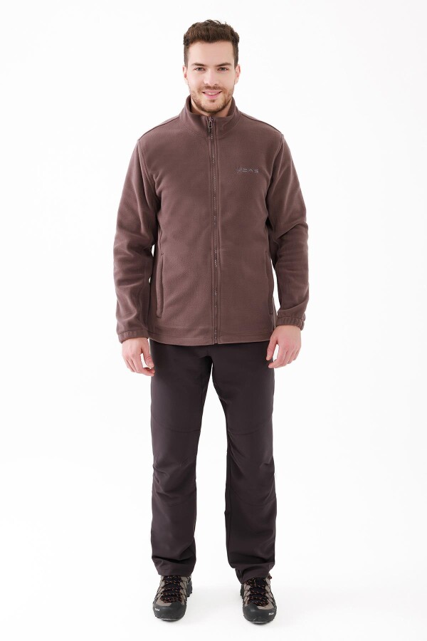 2AS Saka Tam Fermuarlu Erkek Polar Sweatshirt Mürdüm - 2AS