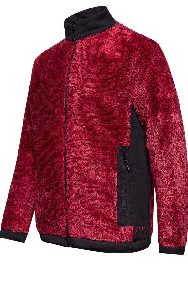 2as San Diago Erkek Tam Fermuarlı Çizgili Polar Kırmızı - 2AS (1)