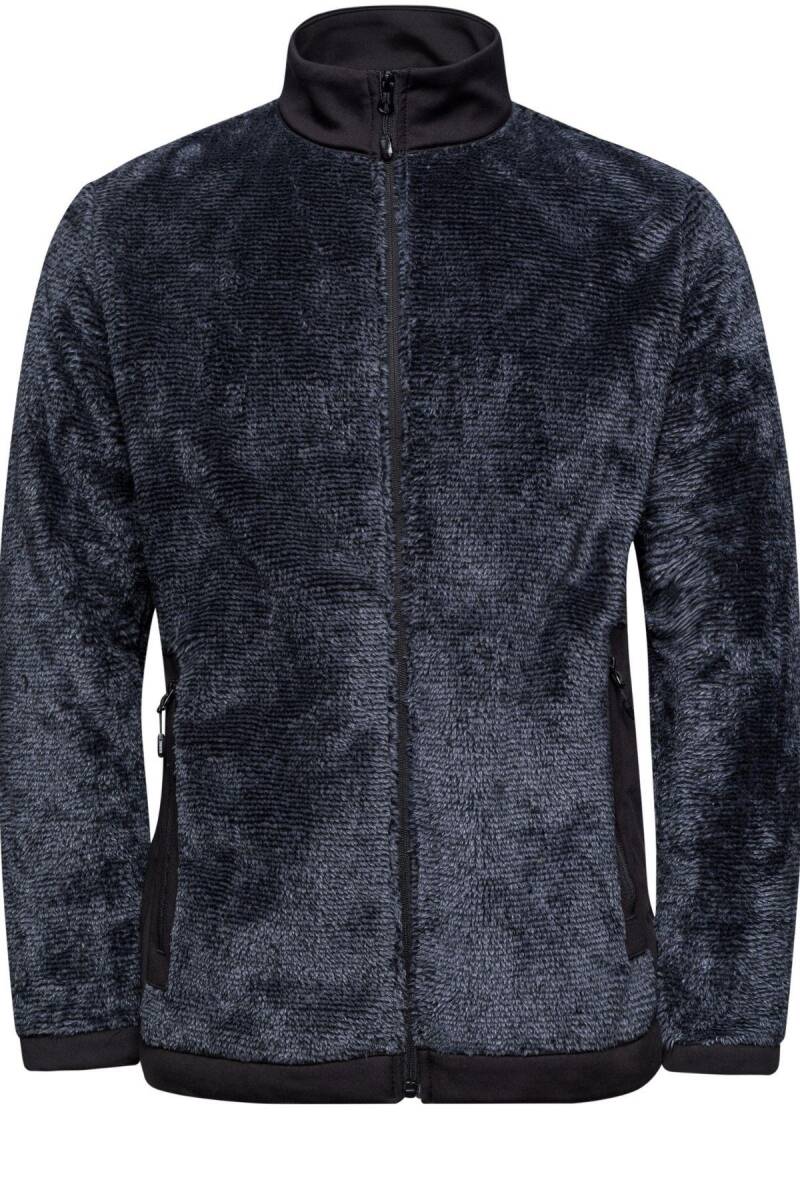 2as San Diago Erkek Tam Fermuarlı Çizgili Polar Siyah - 1