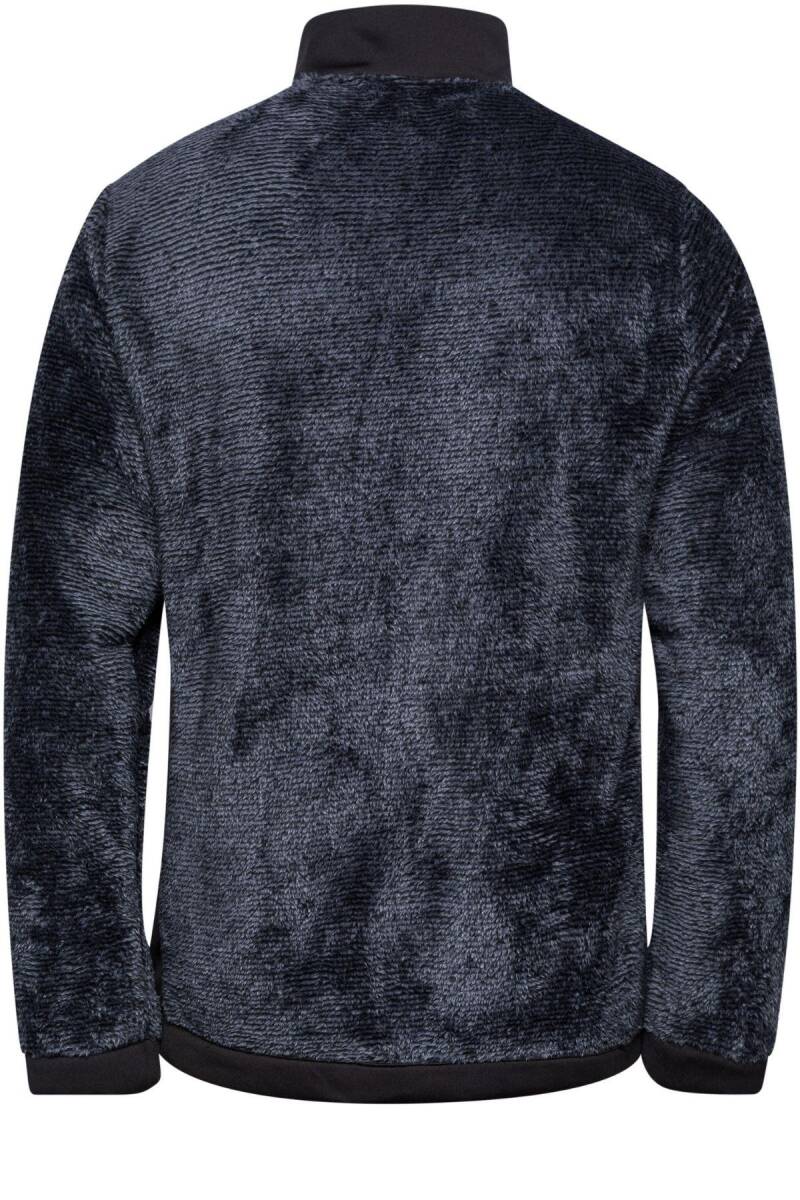 2as San Diago Erkek Tam Fermuarlı Çizgili Polar Siyah - 5