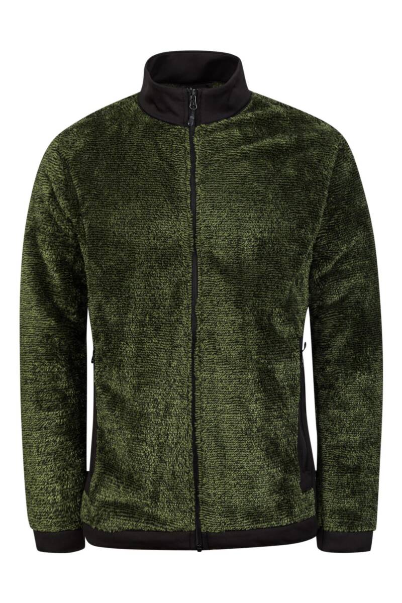 2as San Diago Erkek Tam Fermuarlı Çizgili Polar Yeşil - 1