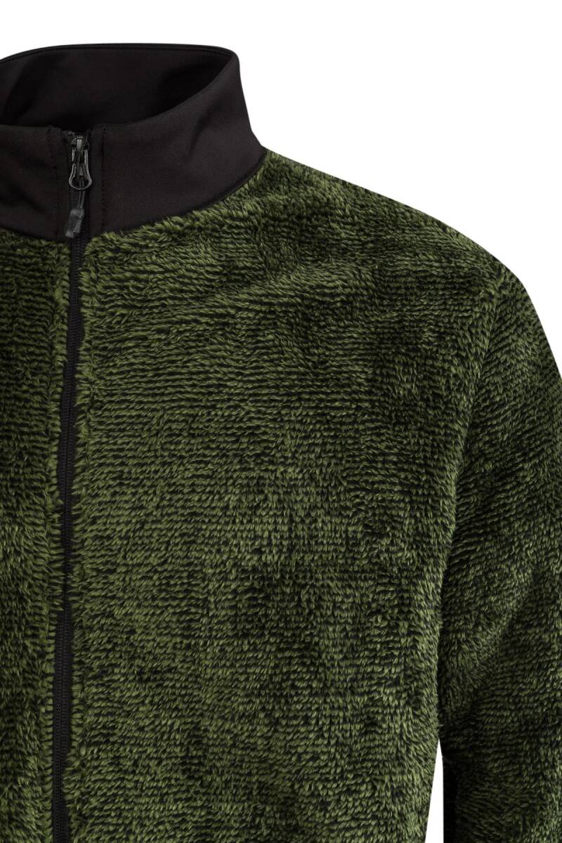 2as San Diago Erkek Tam Fermuarlı Çizgili Polar Yeşil - 3