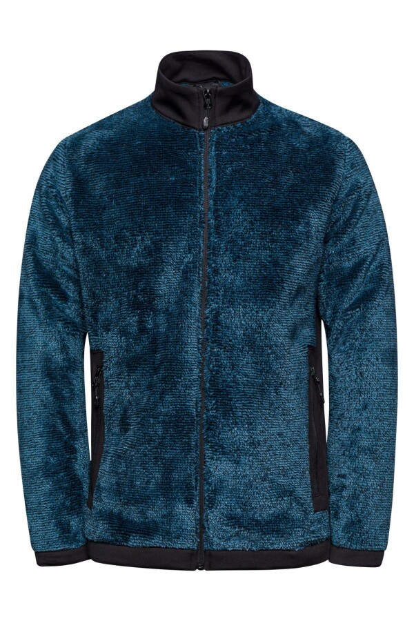 2as San Diago Erkek Tam Fermuarlı Çizgili Polar Lacivert - 2AS