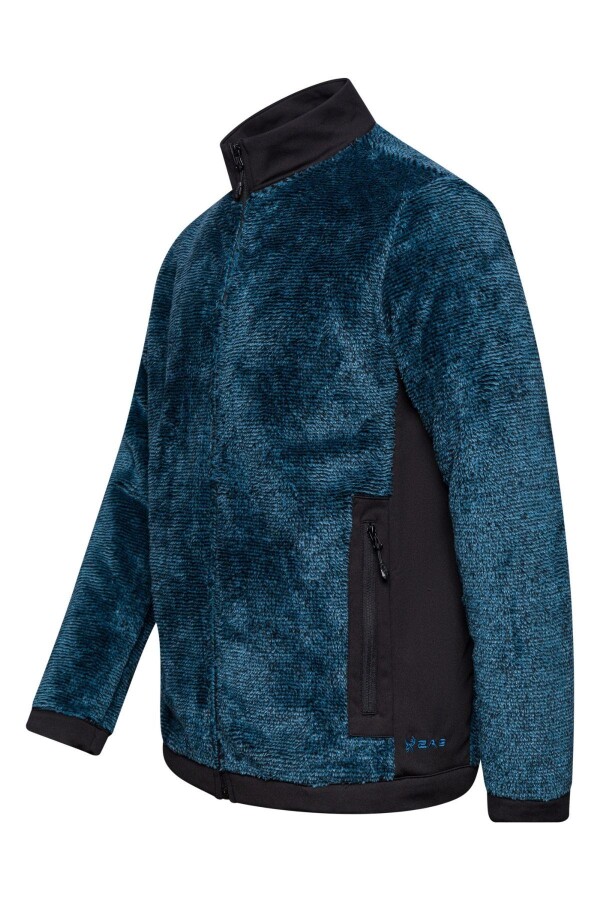 2as San Diago Erkek Tam Fermuarlı Çizgili Polar Lacivert - 2AS (1)