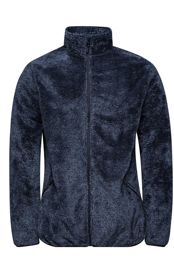 2AS Siena Erkek Tam Fermuarlı Çizgili Polar Siyah - 2AS