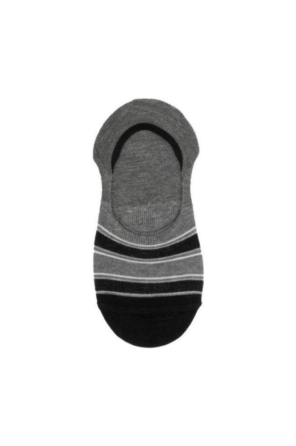 2AS Siyah Gri Çizgili Babet Çorap - 2AS