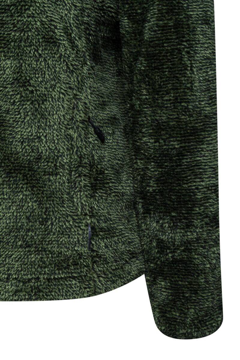 2AS Sofia Kadın Tam Fermuarlı Çizgili Polar Yeşil - 4