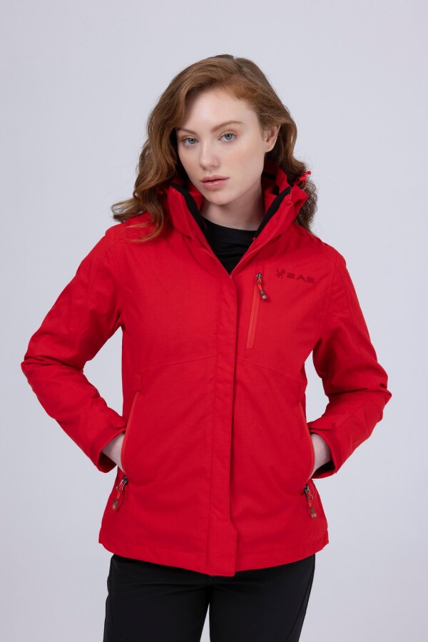2AS Sparkle Kadın 3 in 1 Ceket Mont Kırmızı - 2AS (1)