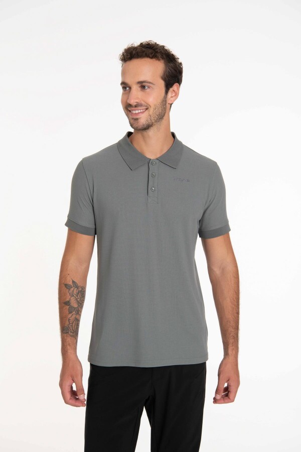 2AS Teal Polo Yaka Erkek Tişört Antrasit - 2AS (1)