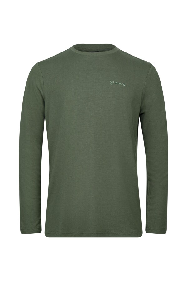 2AS Vernon Erkek Uzun Kol Viloft T-Shirt Haki - 2AS