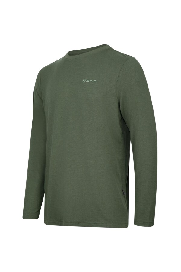 2AS Vernon Erkek Uzun Kol Viloft T-Shirt Haki - 2AS (1)