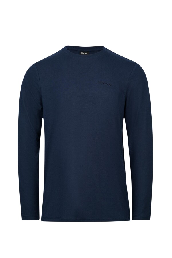 2AS Vernon Erkek Uzun Kol Viloft T-Shirt Lacivert - 2AS