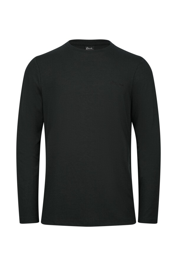 2AS Vernon Erkek Uzun Kol Viloft T-Shirt Siyah - 2AS