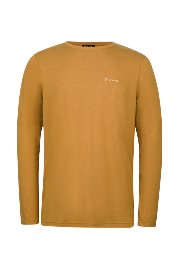 2AS Vernon Erkek Uzun Kol Viloft T-Shirt Açık Kahverengi - 2AS