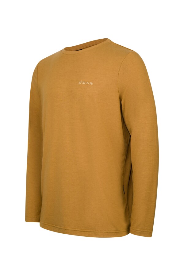 2AS Vernon Erkek Uzun Kol Viloft T-Shirt Açık Kahverengi - 2AS (1)