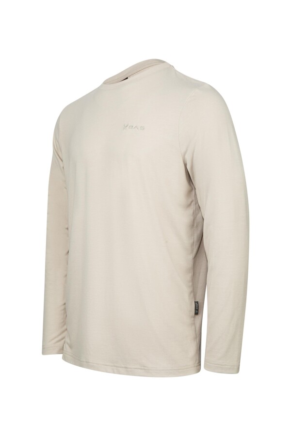 2AS Vernon Erkek Uzun Kol Viloft T-Shirt Bej - 2AS (1)