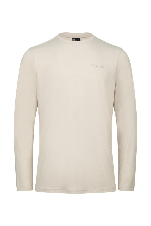 2AS Vernon Erkek Uzun Kol Viloft T-Shirt Bej - 2AS