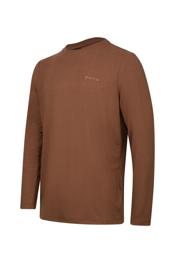 2AS Vernon Erkek Uzun Kol Viloft T-Shirt Kahverengi - 2AS (1)