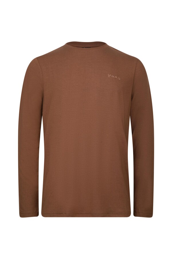 2AS Vernon Erkek Uzun Kol Viloft T-Shirt Kahverengi - 2AS