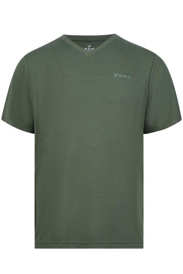 2AS Victor Erkek Viloft V Yaka T-Shirt Haki - 2AS