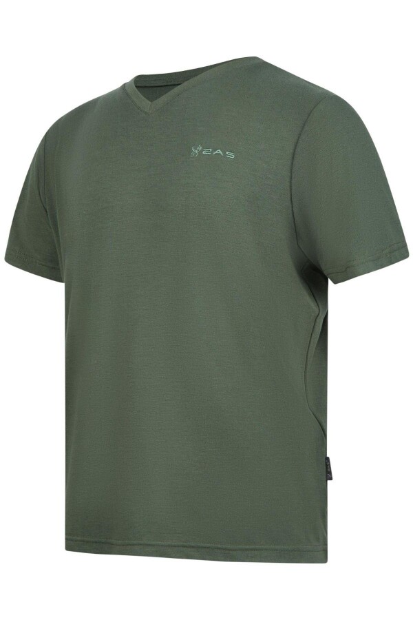2AS Victor Erkek Viloft V Yaka T-Shirt Haki - 2AS (1)