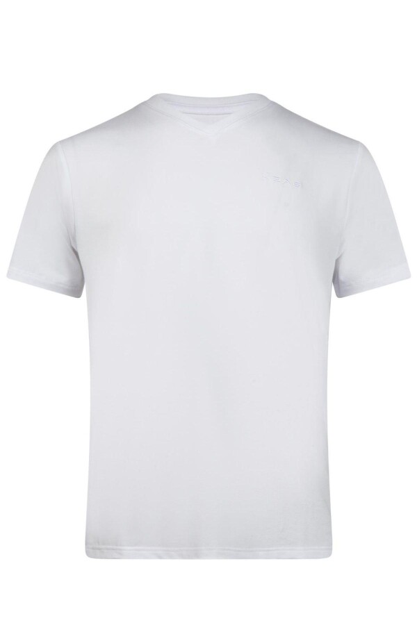 2AS Victor Erkek Viloft V Yaka T-Shirt Beyaz - 2AS