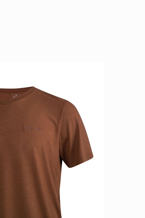 2AS Winson Erkek Viloft Sıfır Yaka T-Shirt Kahverengi - 2AS (1)