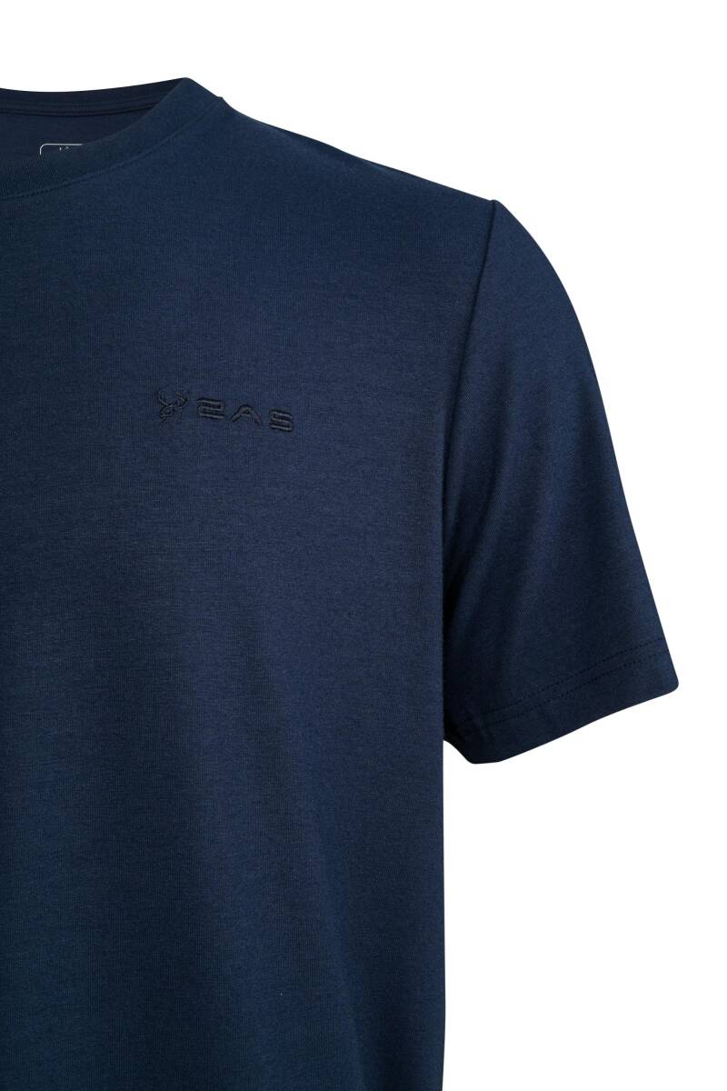 2AS Winson Erkek Viloft Sıfır Yaka T-Shirt Lacivert - 4
