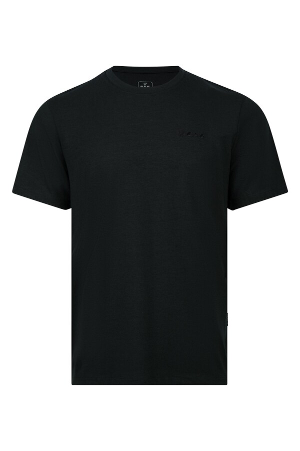 2AS Winson Erkek Viloft Sıfır Yaka T-Shirt Siyah - 2AS