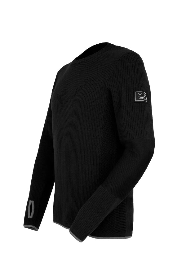 Fanes Eng. Logo Erkek Kazak Siyah - SALEWA (1)