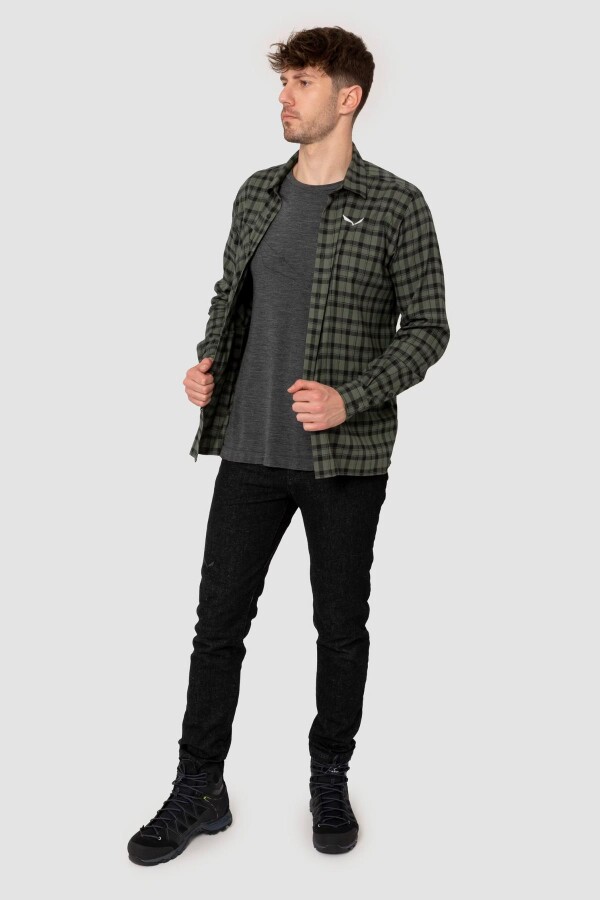 Fanes Flannel 5PL Erkek Gömlek L/S Haki - SALEWA (1)