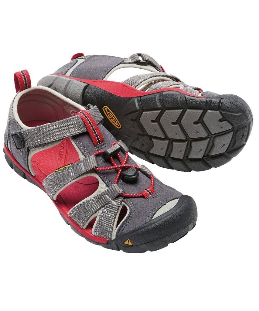 Keen Seacamp II CNX Çocuk Sandalet Gri/Kırmızı - 4
