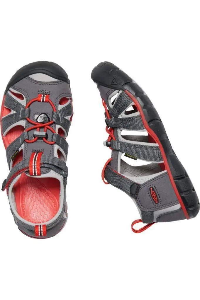 Keen Seacamp II CNX Çocuk Sandalet Gri/Kırmızı - 3