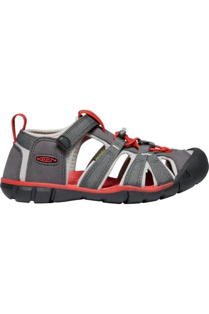 Keen Seacamp II CNX Çocuk Sandalet Gri/Kırmızı - 4